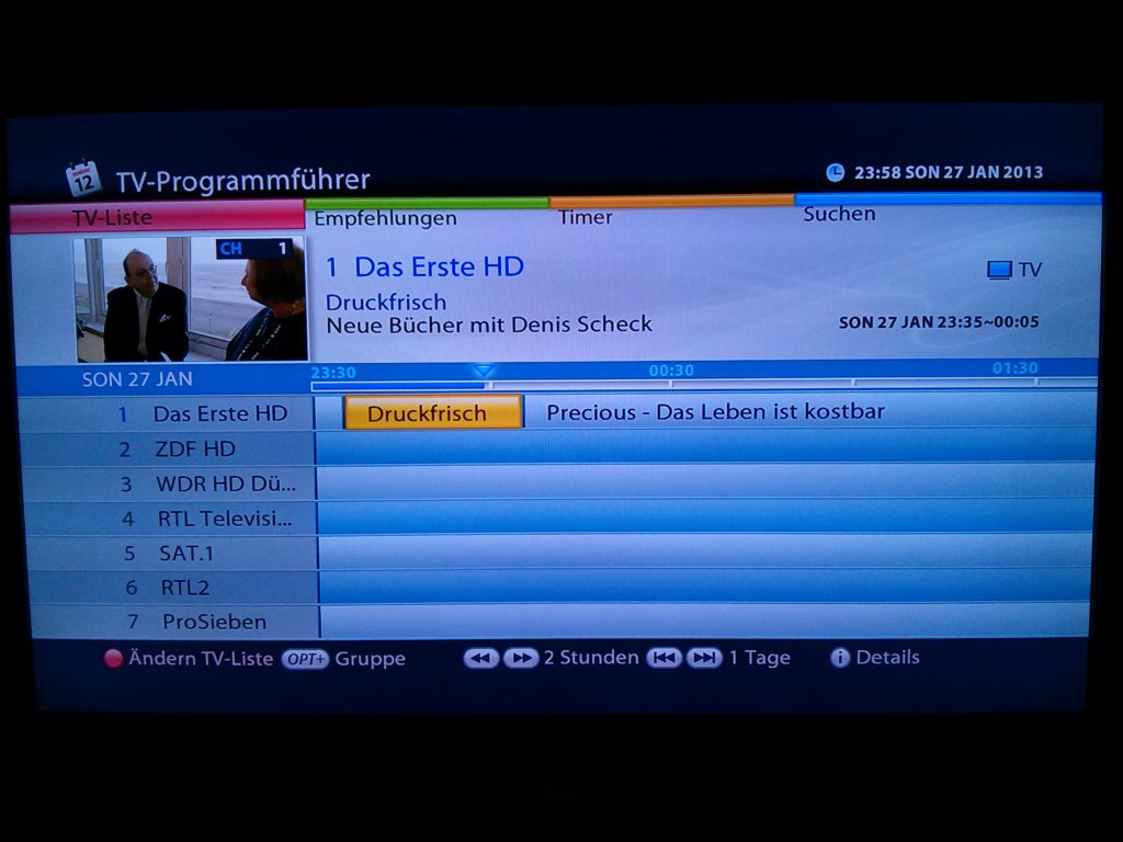 EPG nur mit Verzögerung auf dem aktuellen Sender