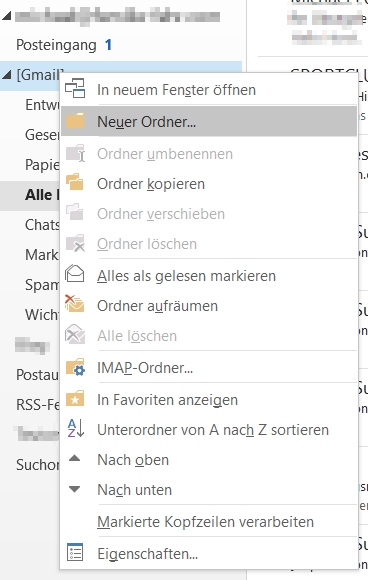 Odner "Alle Nachrichten" in  Outlook manuell hinzufügen